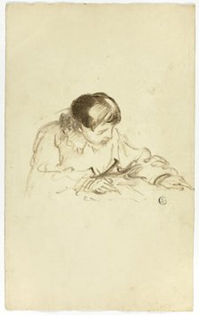 Boy Writing or Sketching, c. 1830. Creators: Thomas Jones Barker, Thomas Barker.