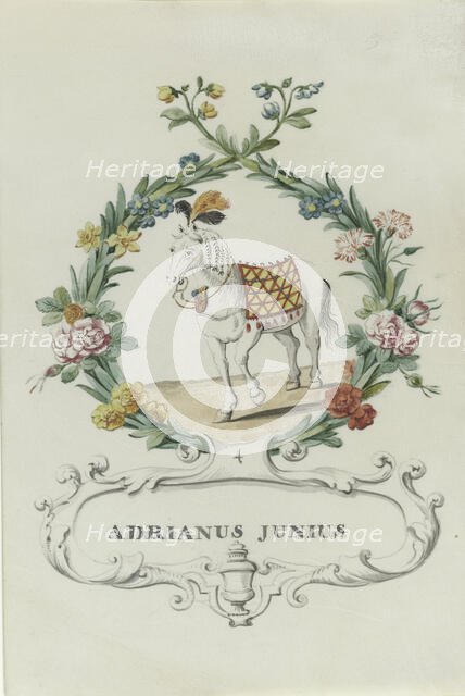 Cartoon of Adrianus Junius, 1710-1720. Creator: Anon.