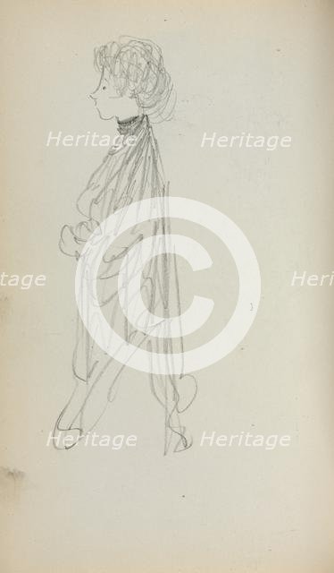 Italian Sketchbook: Standing Woman in Profile (page 51), 1898-1899. Creator: Maurice Prendergast (American, 1858-1924).