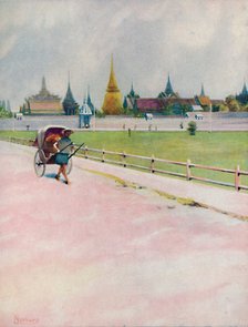 'A Corner of the Grand Palace Enclosure, Bangkok', 1913. Artist: Edwin Norbury.