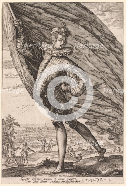 The Standard Bearer, Turned to Left, 1587. Creator: Hendrick Goltzius (Dutch, 1558-1617).