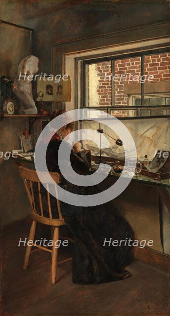 The Wood Engraver, 1882. Creator: Charles Frederic Ulrich.