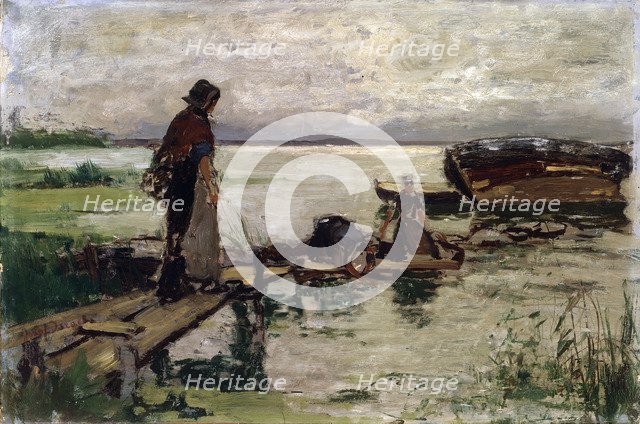 'At the Seashore', 19th or early 20th century. Artist: Jozef Israels