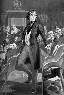 Disraeli's first speech in the House of Commons, 19th century (c1905). Artist: Unknown