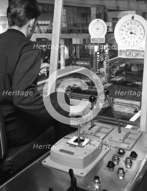 Control cabin at Brightside Foundry, Sheffield, South Yorkshire, 1963. Artist: Michael Walters