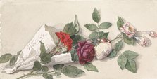 Bouquet of roses and pelargonium, 1878. Creator: Willem de Famars Testas.