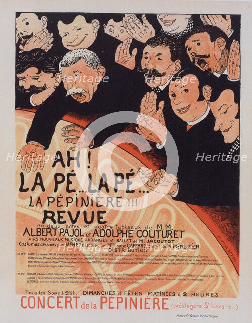 Affiche pour la Revue 'Ah! la Pé.. la Pé.. la Pépinière'., c1898. Creator: Felix Vallotton.
