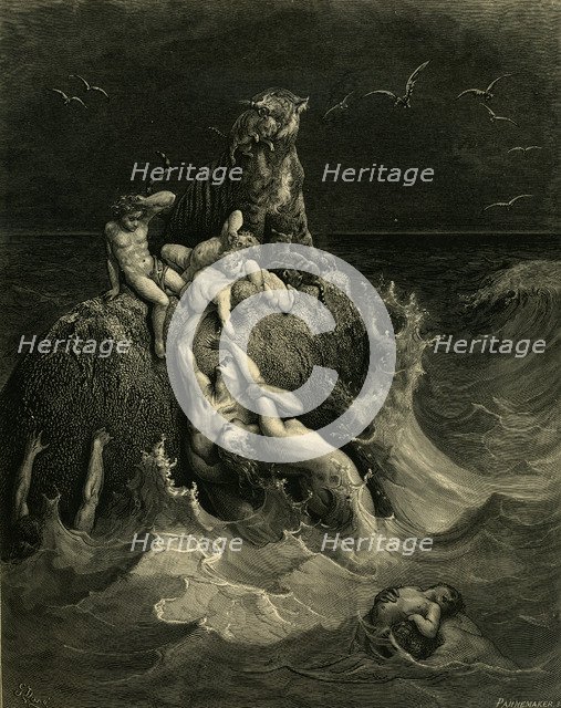 The Deluge (Frontispiece to the illustrated edition of the Bible), 1866. Artist: Doré, Gustave (1832-1883)