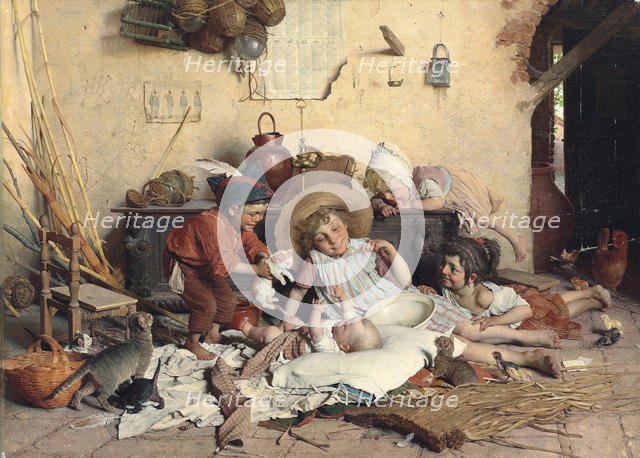 The little mom, Second Half of the 19th cen.. Creator: Chierici, Gaetano (1838-1920).