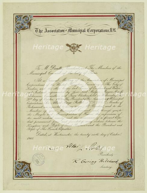 Association of Municipal Corporations. Creator: Unknown.