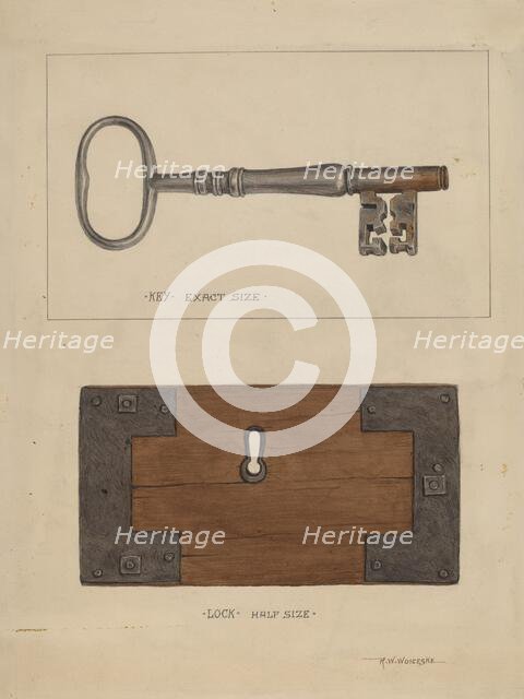 Key and Lock, 1935/1942. Creator: Ronau William Woiceske.
