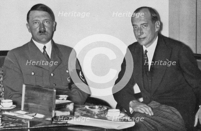 The Führer in talks with the Polish Foreign Minister, 1936. Artist: Unknown