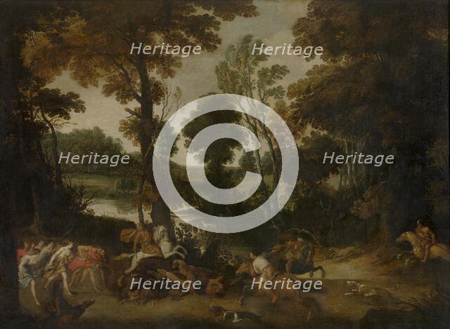 Landscape with the Hunt of Meleager and Atalante, c1640s. Creator: Jan Wildens.