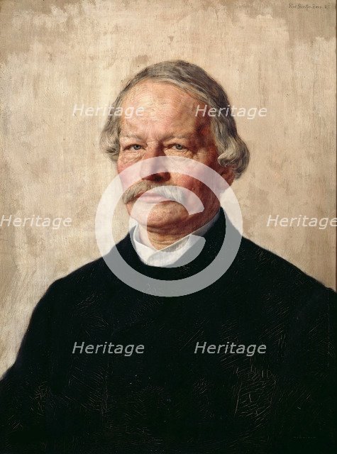 Portrait of Gustav Freytag (1816-1895), 1886-1887. Creator: Stauffer-Bern, Karl (1857-1891).