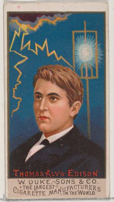 Thomas Alva Edison, from the series Great Americans (N76) for Duke brand cigarettes, 1888., 1888. Creator: Unknown.