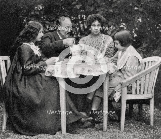 Emile Zola, French novelist, with his family, 1899. Artist: Unknown