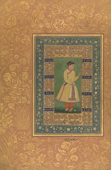 Portrait of Zamana Beg, Mahabat Khan, Folio from the Shah Jahan Album, recto: ca. 1610. Creators: Mir 'Ali Haravi, Manohar.