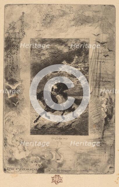 Ryno et Hermangarde (Ryno and Hermangarde), 1847-1898. Creator: Felix Hilaire Buhot.