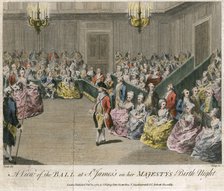  'A view of the Ball at St James's on her Majesty's birth night', 1782. Artist: Unknown.