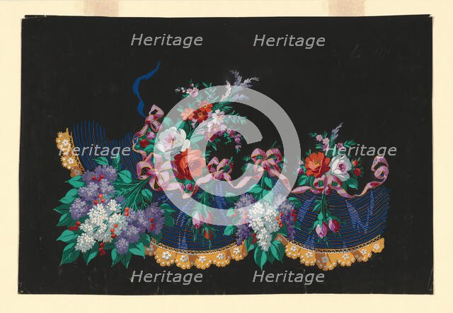 Design for a Printed, Woven or Embroidered Skirt Border, France, 19th century. Creator: Unknown.