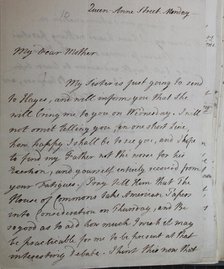 Letter from William Pitt,  between 1766 and 1770. Creator: William Pitt the Younger.