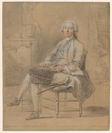 Seated Man Holding a Snuff Box, c. 1750-1760. Creator: Louis Aubert (French), attributed to.