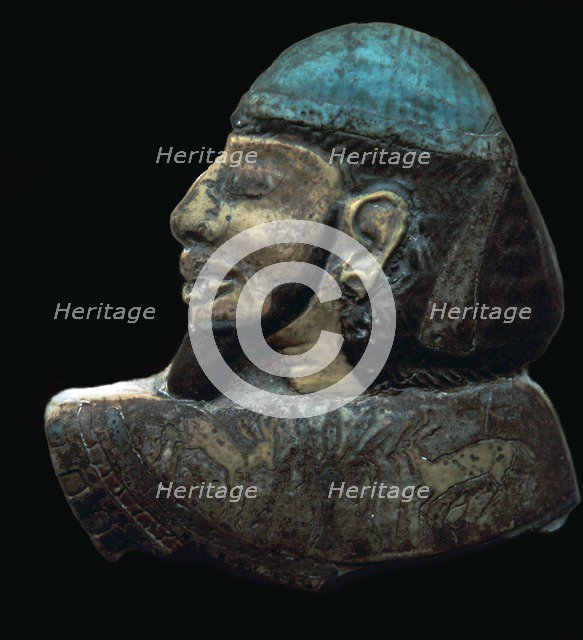 Egyptian glazed relief of a Phoenician slave. Artist: Unknown