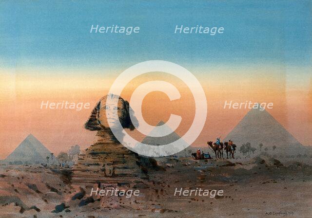 The Sphinx and the Pyramids, 1919. Creator: Augustus Osborne Lamplough.