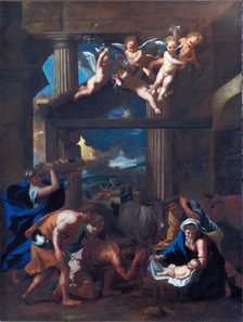 Adoration of the Shepherds, 17th century. Creator: School of Nicolas Poussin.