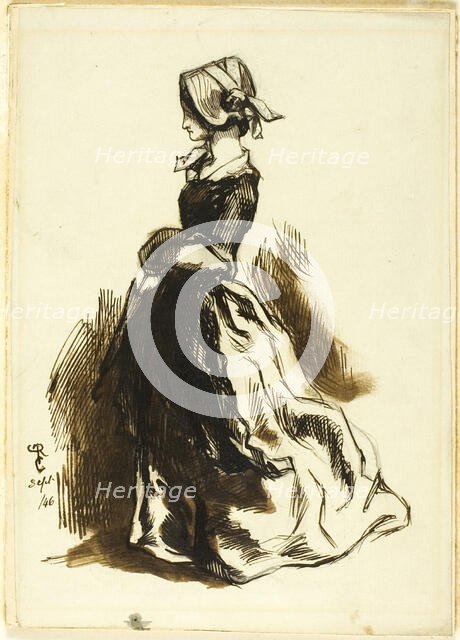 Full-length Portrait of a Woman, 1846. Creator: Dante Gabriel Rossetti.