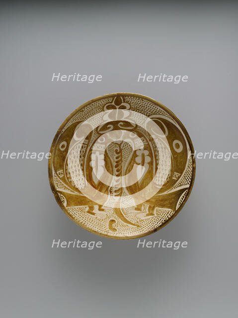 Bowl with Two Facing Peacocks, Iraq, second-third quarter 10th century. Creator: Unknown.