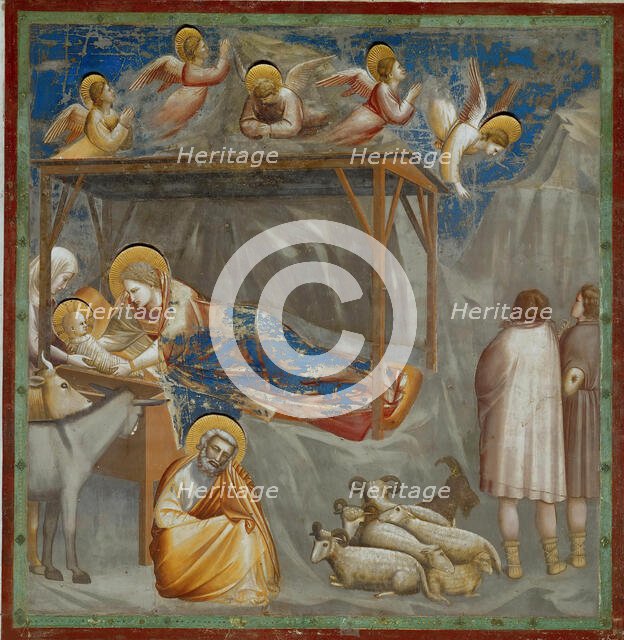 Nativity (From the cycles of The Life of Christ), 1304-1306. Creator: Giotto di Bondone (1266-1377).