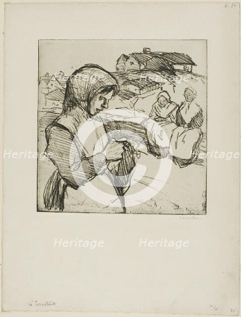 The Knitter, 1902. Creator: Theophile Alexandre Steinlen.