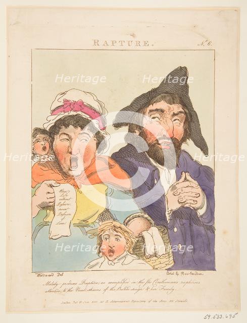 Rapture (Le Brun Travested, or Caricatures of the Passions), January 21, 1800. Creator: Thomas Rowlandson.