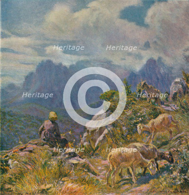 'Pastures in the Apuan Alps', c1922. Artist: Alfredo Vaccari.