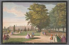 View of Hampton Court Palace in London seen from the south side, 1700-1799. Creator: Anon.