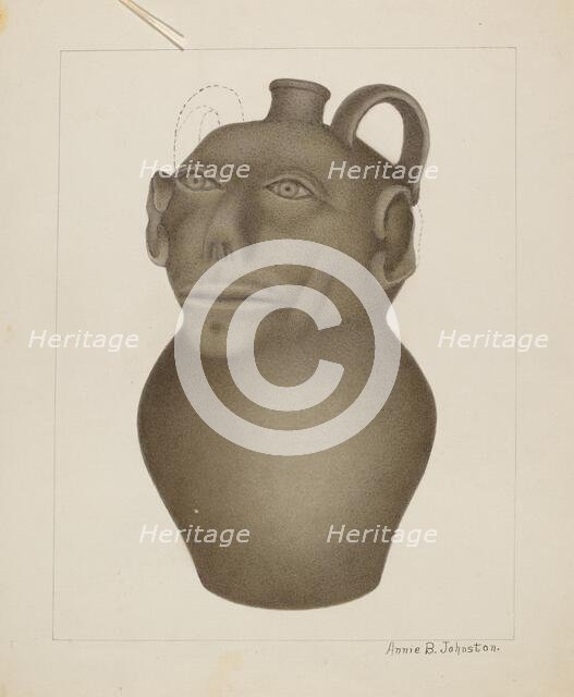 Stoneware Jug, c. 1937. Creator: Annie B Johnston.