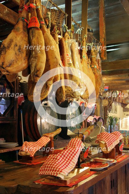 Hams for sale, Casa de Miranda, Puerto de la Cruz, Tenerife, Canary Islands, 2007.