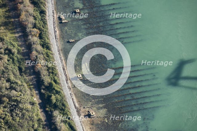 Second World War D Day landing craft slipways at Horsea Island, Portsmouth, Hampshire, 2020. Creator: Damian Grady.