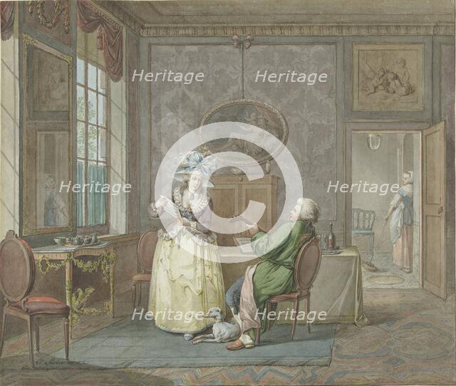 Couple making music in an interior, 1763-1800. Creator: Jacobus Johannes Lauwers.