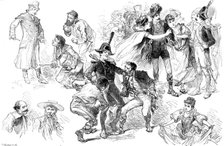 The Guards’ Burlesque, "Fra Diavolo," at the Theatre, Chelsea Barracks, 1890. Creator: P Naumann.