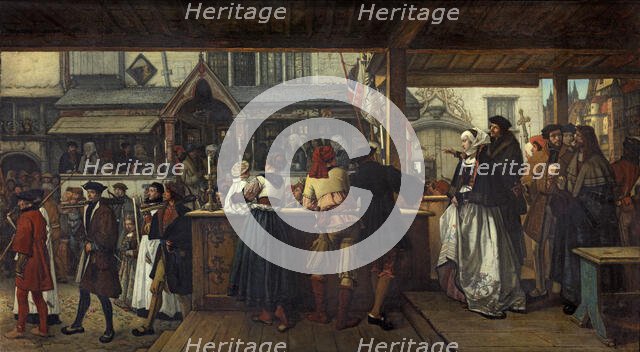 Albrecht Dürer Visiting Antwerp in 1520, 1855. Creator: Jan August Hendrik Leys.