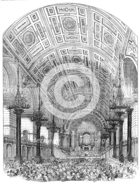Interior of St. George's Hall, Liverpool, from the South - Performance of the First Oratorio, 1854. Creator: Unknown.