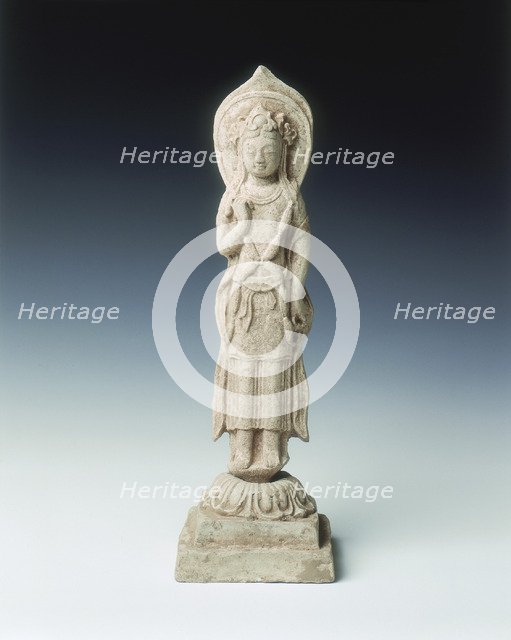 Pottery figure of Avalokitesvara, Northern Qi dynasty, China, 563. Artist: Unknown