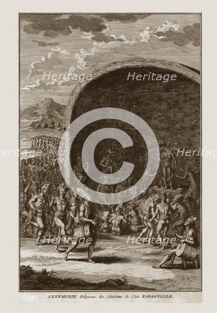 'Religious Ceremony of the Inhabitants of the Isle of Hispaniola', c1721. Creator: Bernard Picart.