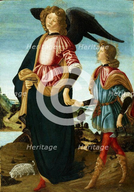 Tobias and the Angel, 1475-1480. Creator: Botticini, Francesco (1446-1497).