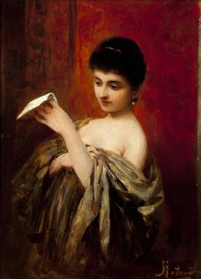 Lady with a Letter, c1895. Creator: Apolinary Kotowicz.