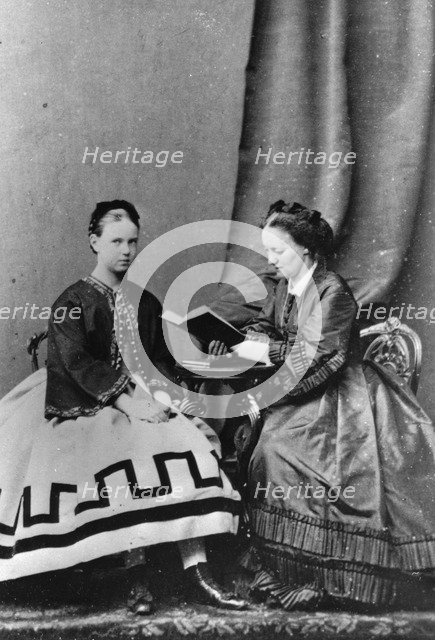 Grand Duchess Maria Alexandrovna of Russia with Anna Tyutcheva, 1864. Artist: Unknown