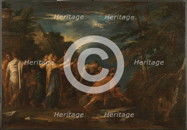 Pythagoras Emerging from the Underworld. Artist: Rosa, Salvatore (1615-1673)