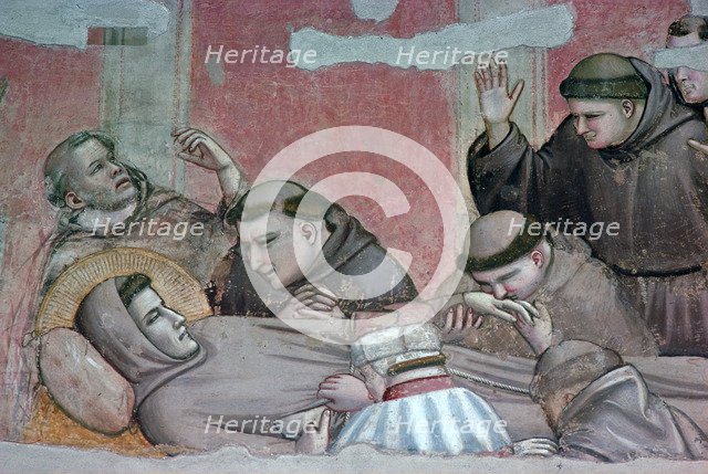 Fresco of the death of St Francis, 14th century. Artist: Giotto 